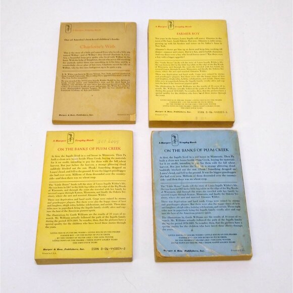 Harper Trophy Books Charlotte's Web Farmer Boy (2) On The Banks Of Plum Creek - Picture 2 of 14